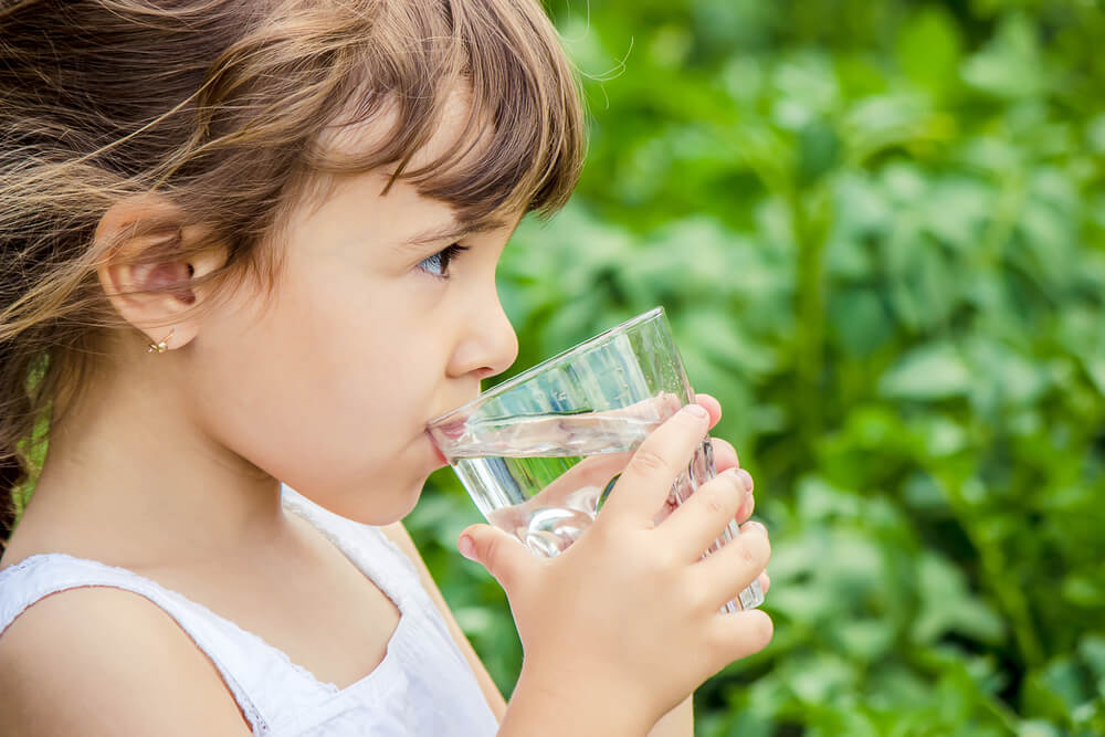 Child drinks water